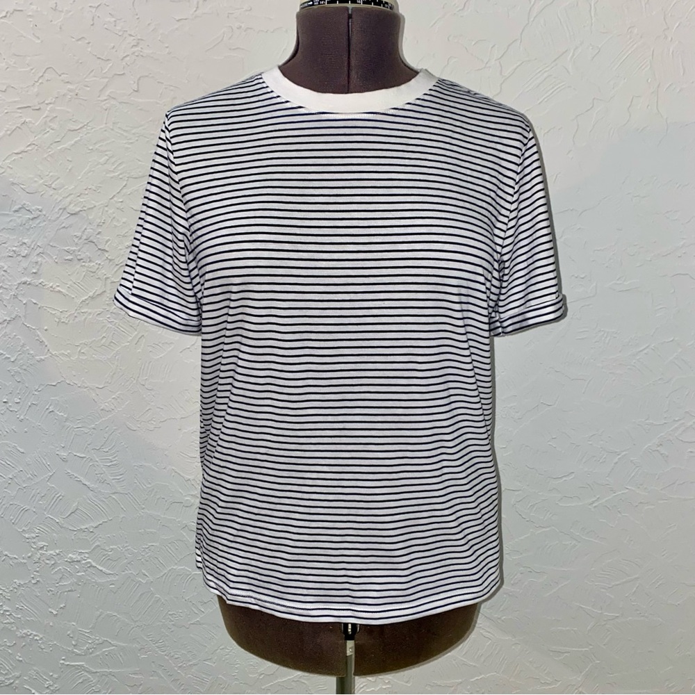 ASOS Pieces Black & White Striped Organic Cotton Tee